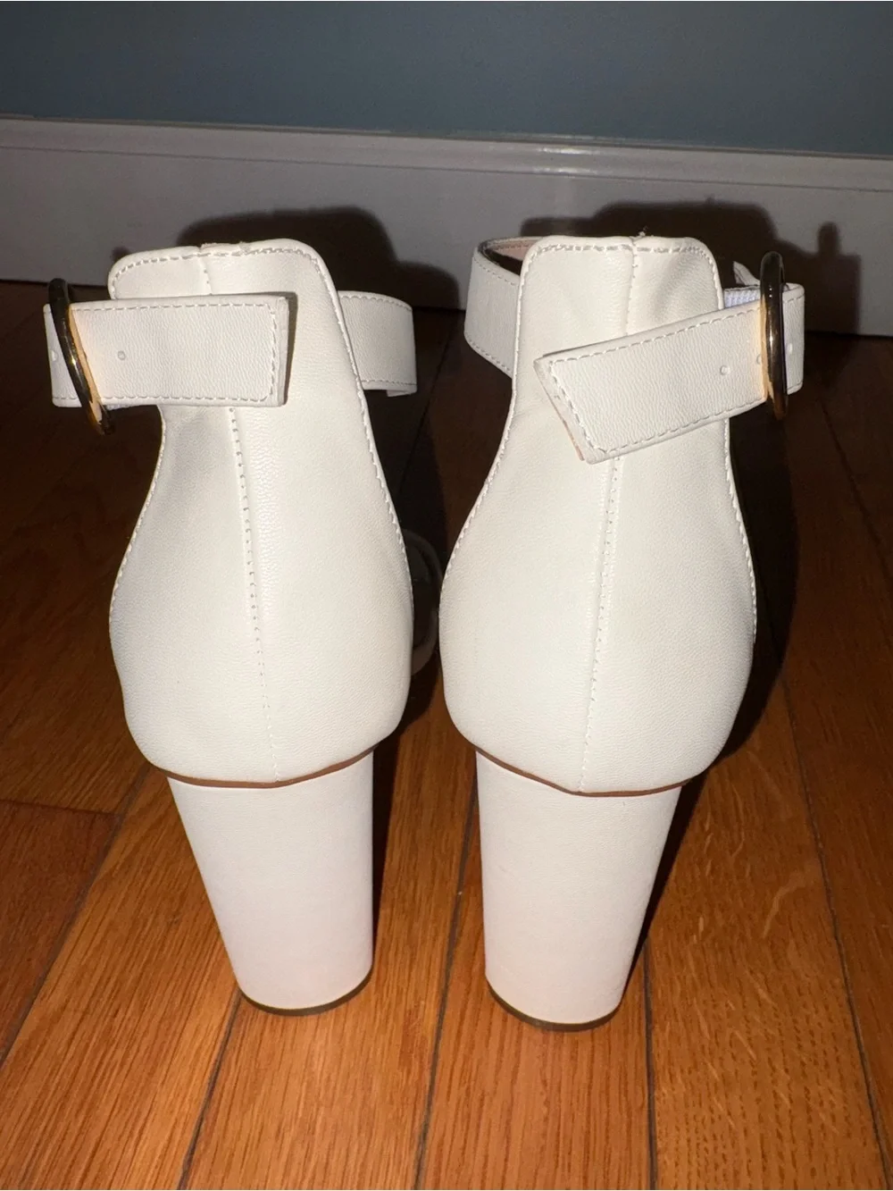 Lulus Kamali Off White Ankle Strap Heels Women’s Size 10